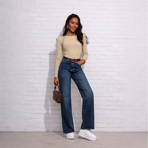 Relaxed fit straight-leg jeans