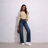 Relaxed fit straight-leg jeans