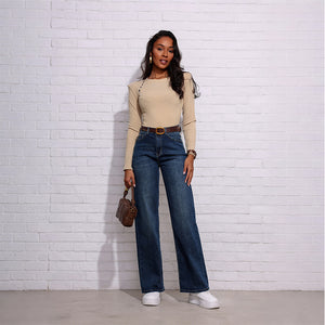 Relaxed fit straight-leg jeans