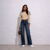 Relaxed fit straight-leg jeans