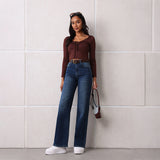Relaxed fit straight-leg jeans